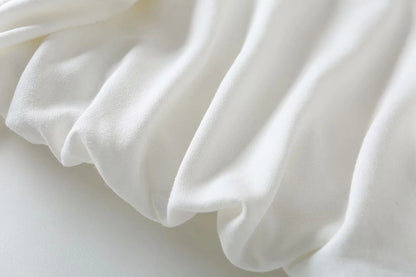 Half High Collar Elastic Waist Shirred Frill Sweatshirts