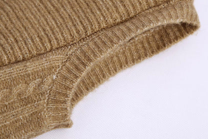 Ruffles Stripe Oversize V-neck Knit Sweater Vest