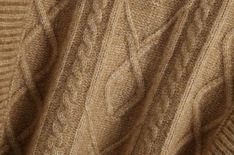 Ruffles Stripe Oversize V-neck Knit Sweater Vest