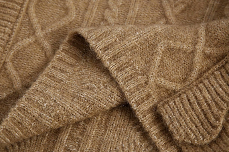 Ruffles Stripe Oversize V-neck Knit Sweater Vest