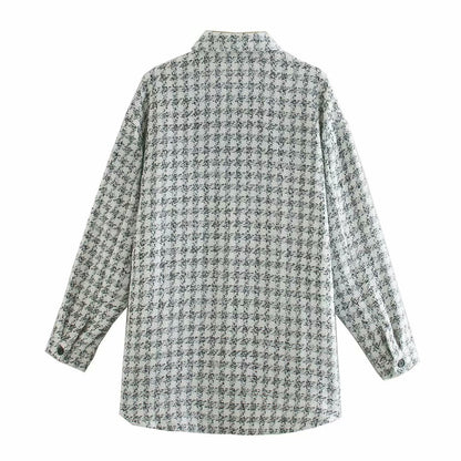 Woolen Single-breasted Lapel Contrast Coat Outerwear