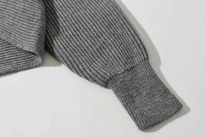 Vintage V-neck Batwing Sleeve Cross Design Knit Sweaters