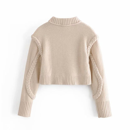 Shoulder Padded Geometry Tops Sweaters