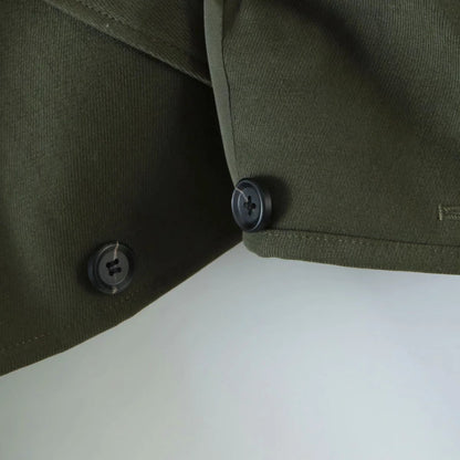 Pile Collar Lapel Blazer Skirt Two-piece Set Green