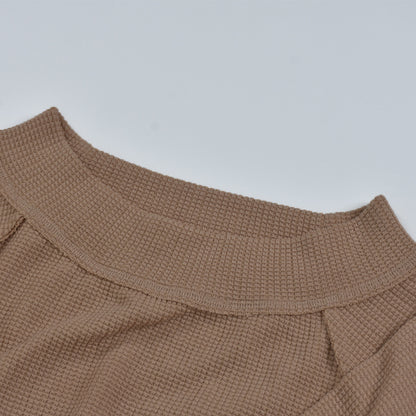 Knit Round Neck One Shoulder Mini Dresses