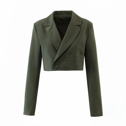 Pile Collar Lapel Blazer Skirt Two-piece Set
