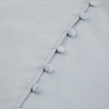 Single-breasted Round Neck Puff Sleeve Mandarin Collar Shirts