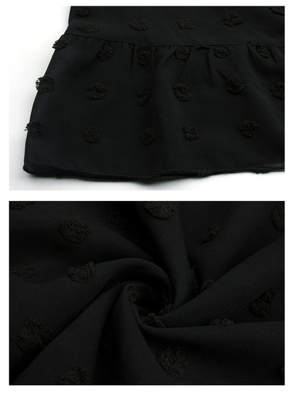 Lace-up V-neck Ruffled Flared Sleeve Mini Dresses
