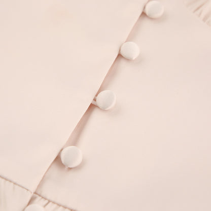 Lantern Bubble Sleeve Satin Midi Dresses
