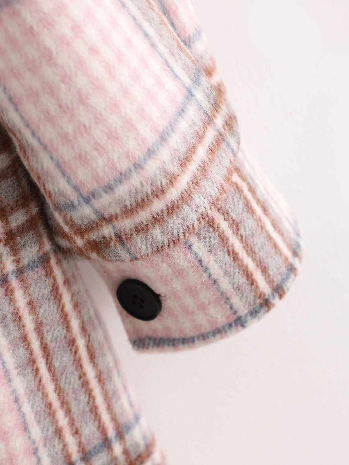 Single-breasted Pocket Geometry Plaid Elastic Sleeves Outerwear