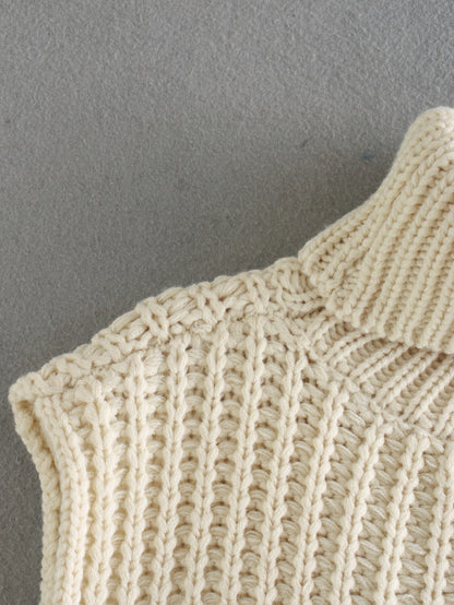High Heap Collar Knit Vest Sweaters