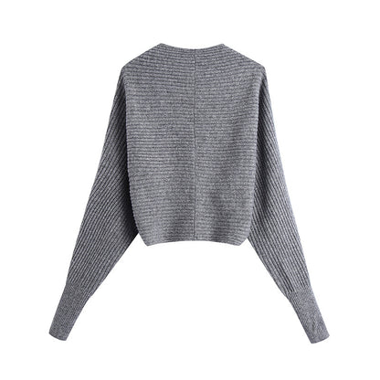 Stripe Tube Tops Cardigans Sweaters Two-piece Set