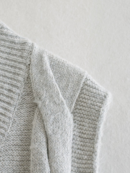Eight-Strand Woven V-neck Geometry Vest Sweaters
