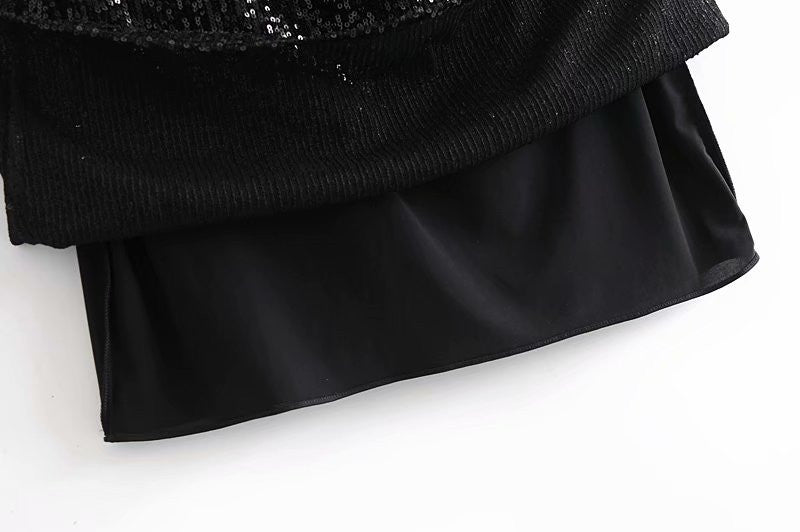 V-neck Sequins Backless Party Mini Dresses
