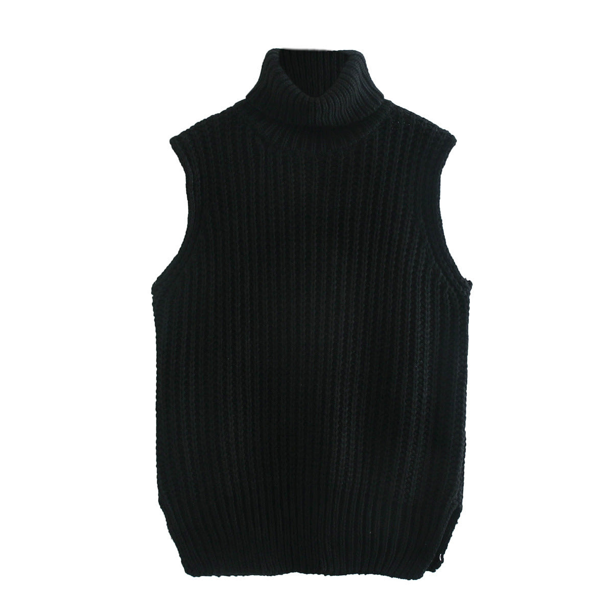 High Heap Collar Knit Vest Sweaters