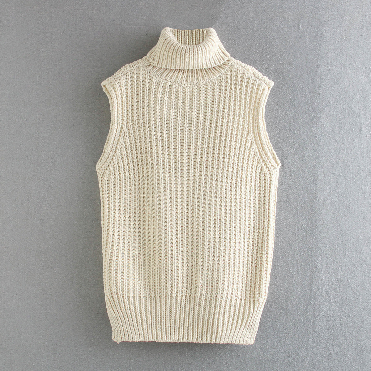 High Heap Collar Knit Vest Sweaters