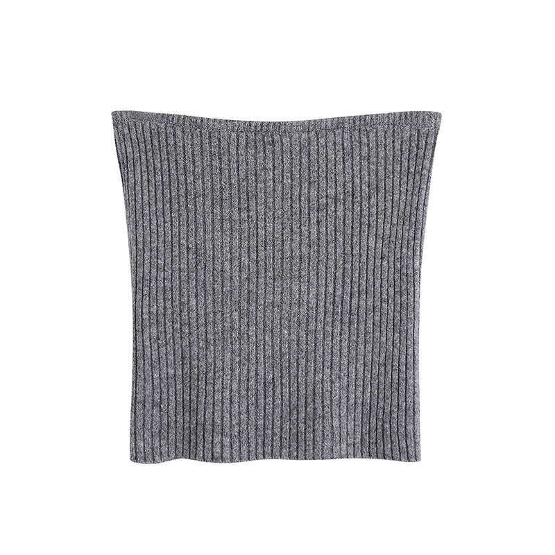 Stripe Tube Tops Cardigans Sweaters Two-piece Set