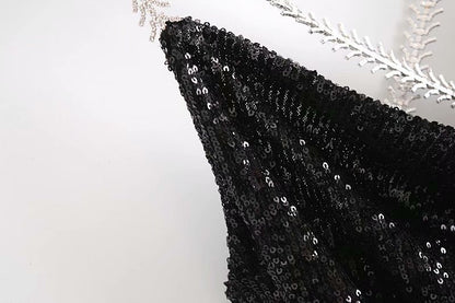 V-neck Sequins Backless Party Mini Dresses