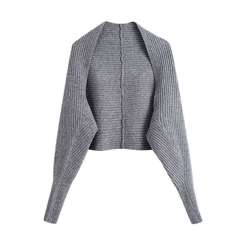 Stripe Tube Tops Cardigans Sweaters Two-piece Set