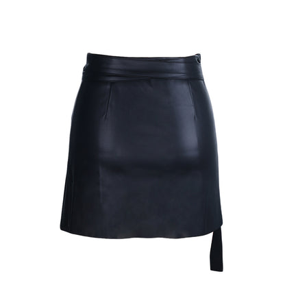 Lace-up Leather Bow-knot Skirts Mini Dresses