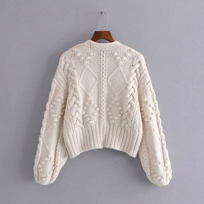 V-neck Knit Single-breasted Sweaters Cardigans Outerwear