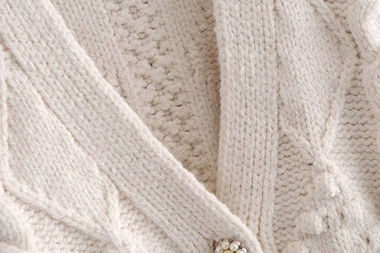 V-neck Knit Single-breasted Sweaters Cardigans Outerwear