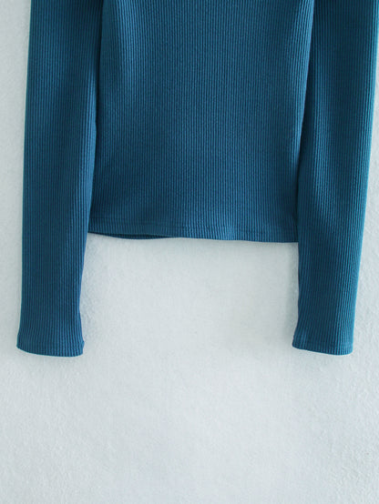 Hollow-out Backless Round Collar Knit Sweaters