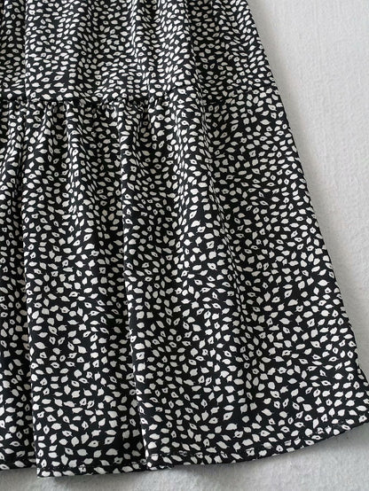 Floral Polka Dot Ruffled Puff Sleeve Maxi Midi Dresses
