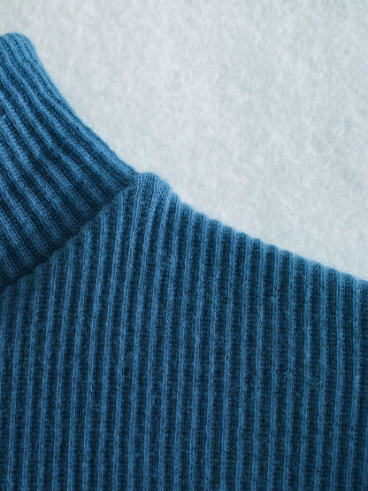 Hollow-out Backless Round Collar Knit Sweaters