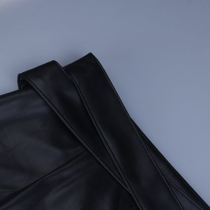 Lace-up Leather Bow-knot Skirts Mini Dresses