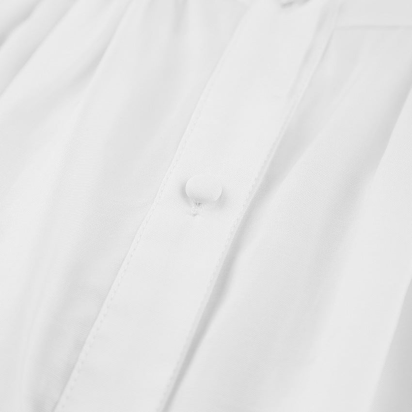 Vintage Lantern Sleeve Single-breasted Stand-up Collar Shirts