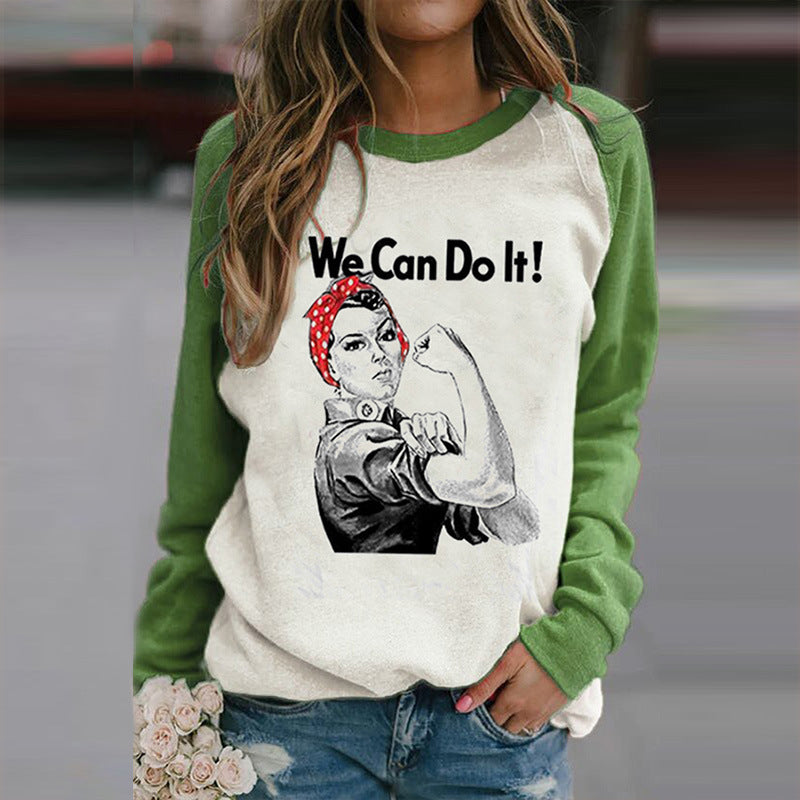 Round Neck Floral T-Shirts Blouses Sweatshirts