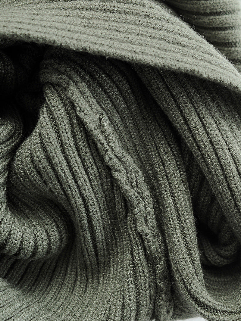 Lantern Sleeve Round Neck Knit Sweaters Shirts