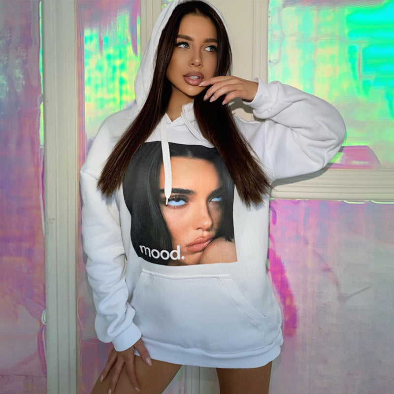 Round Neck Floral Printed Hoodies Sweatshirts Shirts Blouses