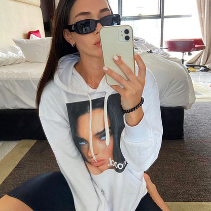 Round Neck Floral Printed Hoodies Sweatshirts Shirts Blouses