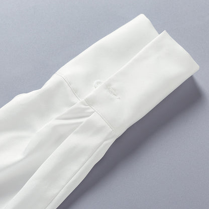 Hollow-out Pile Collar Single-breasted Halter Shirts