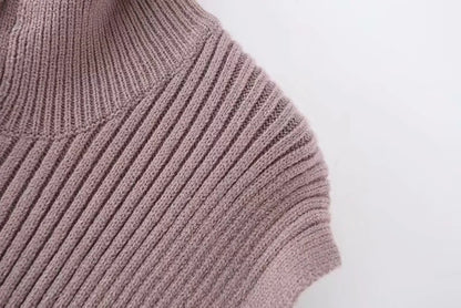 Knit Vest High-collared Sweaters Camis Tank Tops Shirts Capes