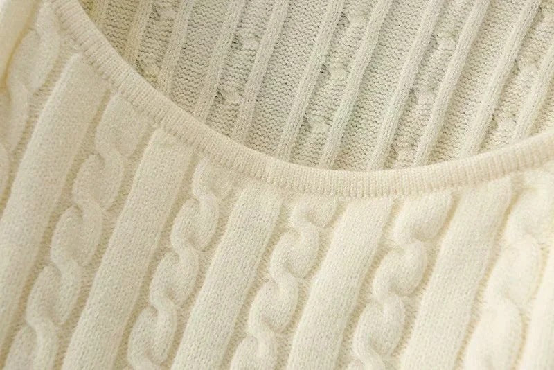 Hollow-out Knit High Collar Sweaters Shirts