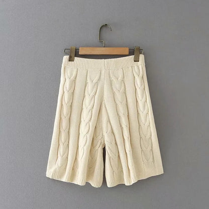 Knit V-neck Vest Sweaters Pants Two-piece Set