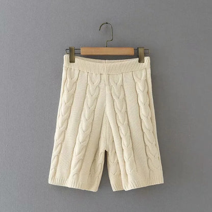 Knit V-neck Vest Sweaters Pants Two-piece Set