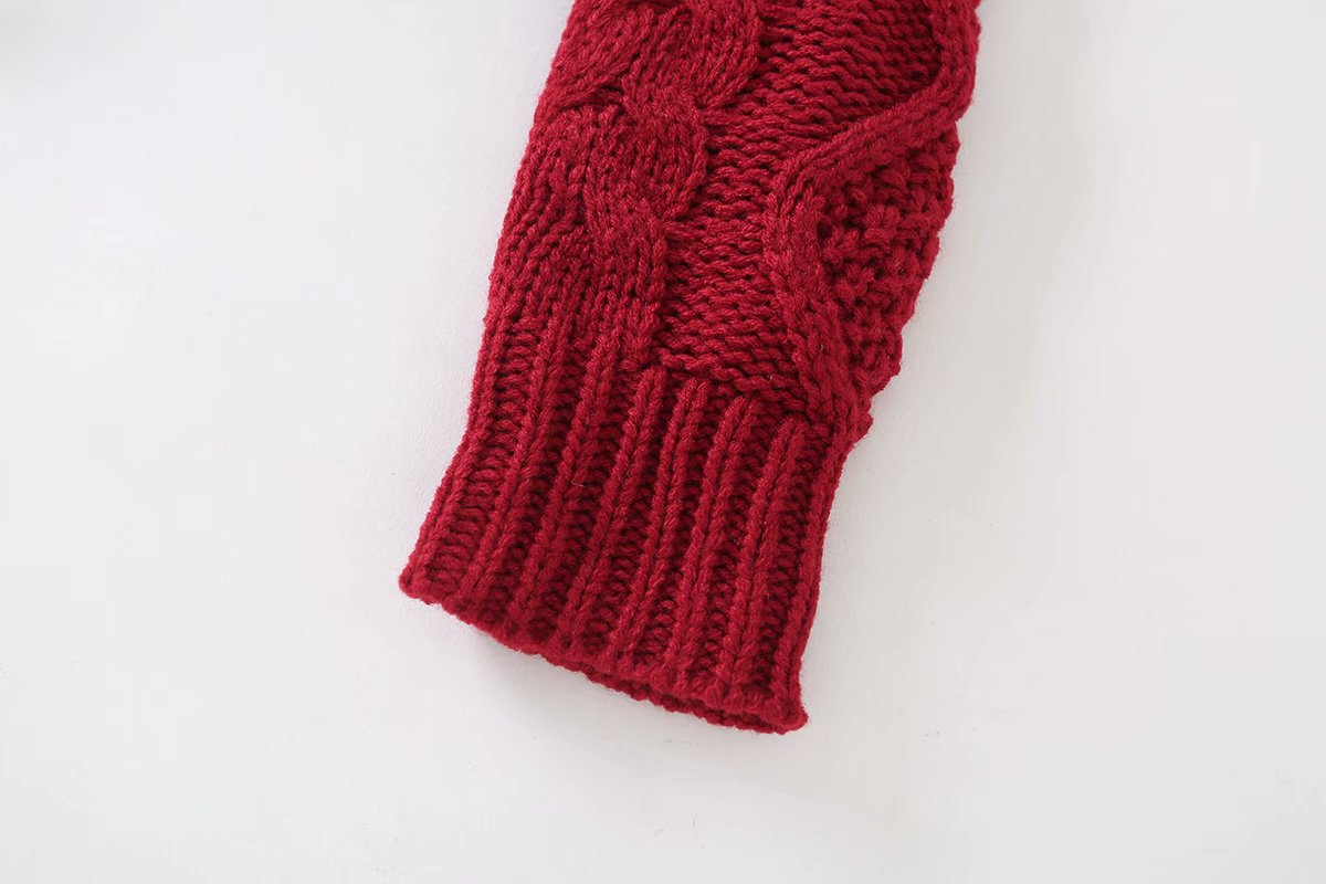 Knit Round Neck Lace-up Vintage Sweaters Crop Tops
