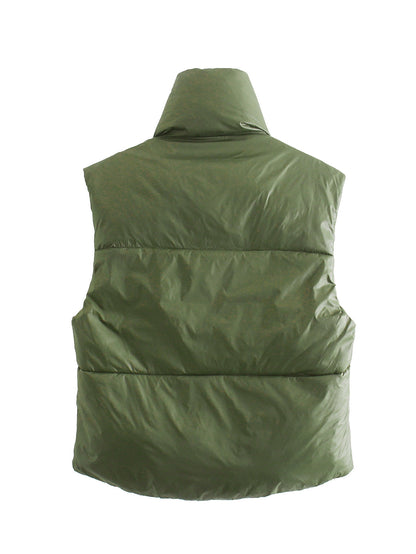 Double Side High Collar Camis Tank Tops Jacket Outerwear