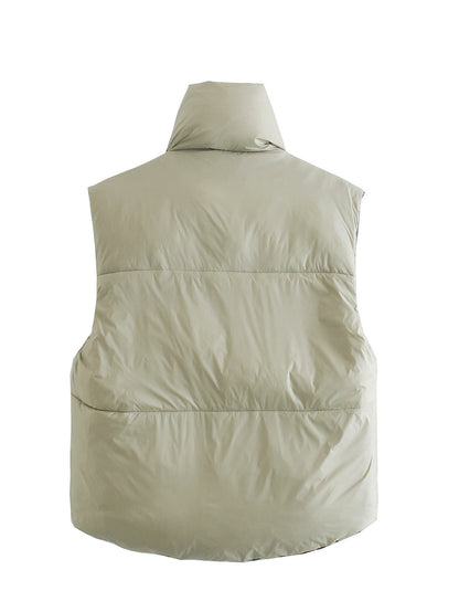 Double Side High Collar Camis Tank Tops Jacket Outerwear