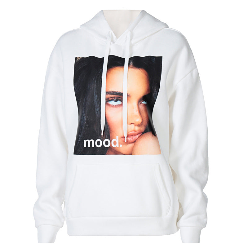 Round Neck Floral Printed Hoodies Sweatshirts Shirts Blouses