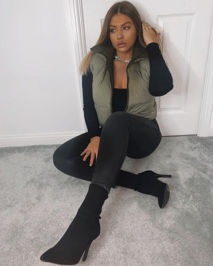 Double Side High Collar Camis Tank Tops Jacket Outerwear