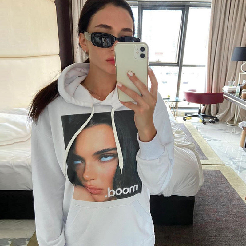 Round Neck Floral Printed Hoodies Sweatshirts Shirts Blouses