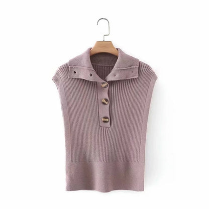 Knit Vest High-collared Sweaters Camis Tank Tops Shirts Capes