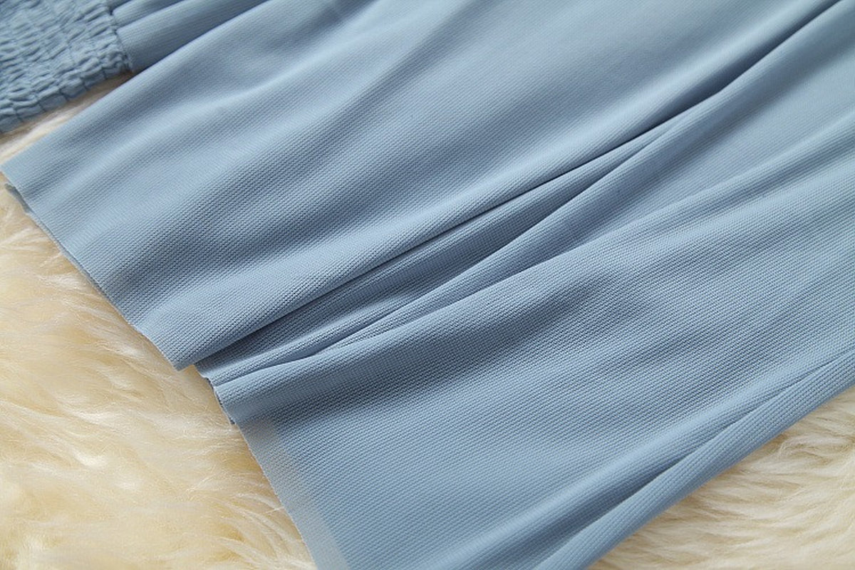 Belt Blazers Vest Net Yarn Tops Wide Leg Pants Three-piece Set