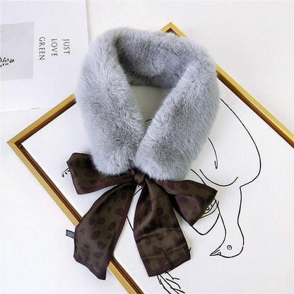 Vogue Plush Leopard Print Infinity Scarf for Women