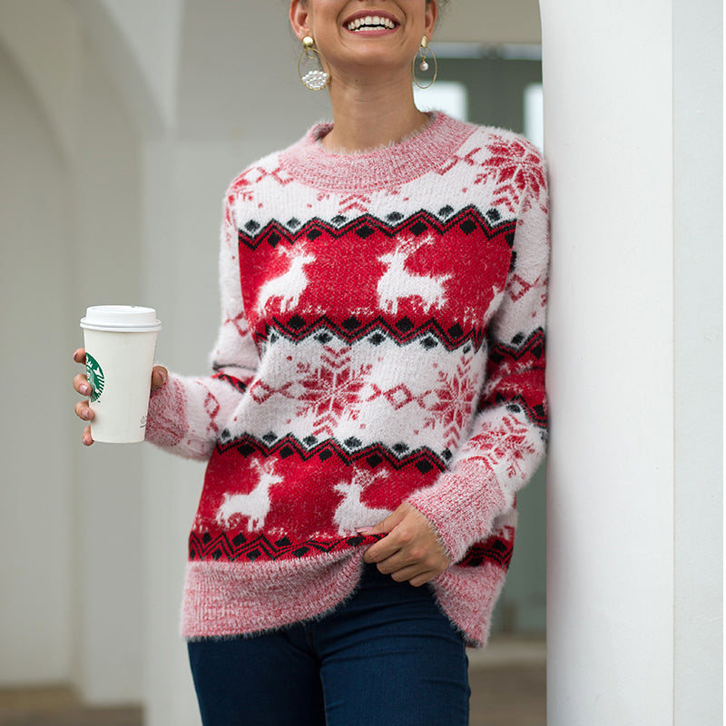 Christmas Snowflake Long Sleeve Sweater